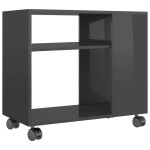 vidaXL Masă laterală, gri extralucios, 70x35x55 cm, lemn compozit vidaXL Masă laterală, gri extralucios, 70x35x55 cm, lemn compozit