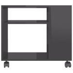 vidaXL Masă laterală, gri extralucios, 70x35x55 cm, lemn compozit vidaXL Masă laterală, gri extralucios, 70x35x55 cm, lemn compozit