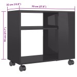 vidaXL Masă laterală, gri extralucios, 70x35x55 cm, lemn compozit vidaXL Masă laterală, gri extralucios, 70x35x55 cm, lemn compozit