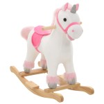 vidaXL Balansoar unicorn de pluș, 65 x 32 x 58 cm, alb și roz vidaXL Balansoar unicorn de pluș, 65 x 32 x 58 cm, alb și roz