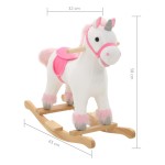 vidaXL Balansoar unicorn de pluș, 65 x 32 x 58 cm, alb și roz vidaXL Balansoar unicorn de pluș, 65 x 32 x 58 cm, alb și roz