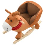 vidaXL Balansoar animal, cal, cu spătar, pluș, 60 x 32 x 50 cm, maro vidaXL Balansoar animal, cal, cu spătar, pluș, 60 x 32 x 50 cm, maro