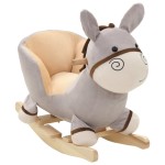vidaXL Balansoar animal, măgar, cu spătar, pluș, 60 x 32 x 55 cm, gri vidaXL Balansoar animal, măgar, cu spătar, pluș, 60 x 32 x 55 cm, gri