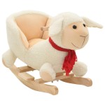 vidaXL Balansoar animal cu spătar, oaie, pluș, 60 x 32 x 50 cm, alb vidaXL Balansoar animal cu spătar, oaie, pluș, 60 x 32 x 50 cm, alb