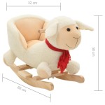 vidaXL Balansoar animal cu spătar, oaie, pluș, 60 x 32 x 50 cm, alb vidaXL Balansoar animal cu spătar, oaie, pluș, 60 x 32 x 50 cm, alb