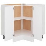 vidaXL Dulap inferior de colț “Lyon”, alb, 75,5 x 75,5 x 81,5 cm, PAL