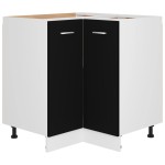vidaXL Dulap inferior de colț “Lyon”, negru, 75,5x75,5x81,5cm