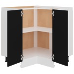vidaXL Dulap inferior de colț “Lyon”, negru, 75,5x75,5x81,5cm