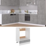 vidaXL Dulap pentru cuptor "Riga", gri beton, 60x46x81,5 cm