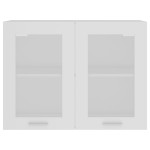 vidaXL Dulap de sticlă suspendat “Lyon”, alb, 80x31x60 cm