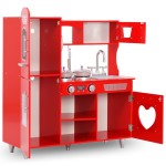 vidaXL Bucătărie de jucărie pentru copii, roșu, 84 x 31 x 89 cm, MDF vidaXL Bucătărie de jucărie pentru copii, roșu, 84 x 31 x 89 cm, MDF