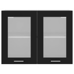 vidaXL Dulap de sticlă suspendat “Lyon”, negru, 80x31x60 cm