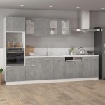 vidaXL Dulap din sticlă suspendat gri beton 80x31x60 cm lemn prelucrat
