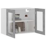 vidaXL Dulap din sticlă suspendat gri beton 80x31x60 cm lemn prelucrat