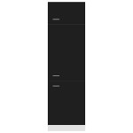 vidaXL Dulap de frigider “Lyon”, negru, 60x57x207 cm, lemn prelucrat