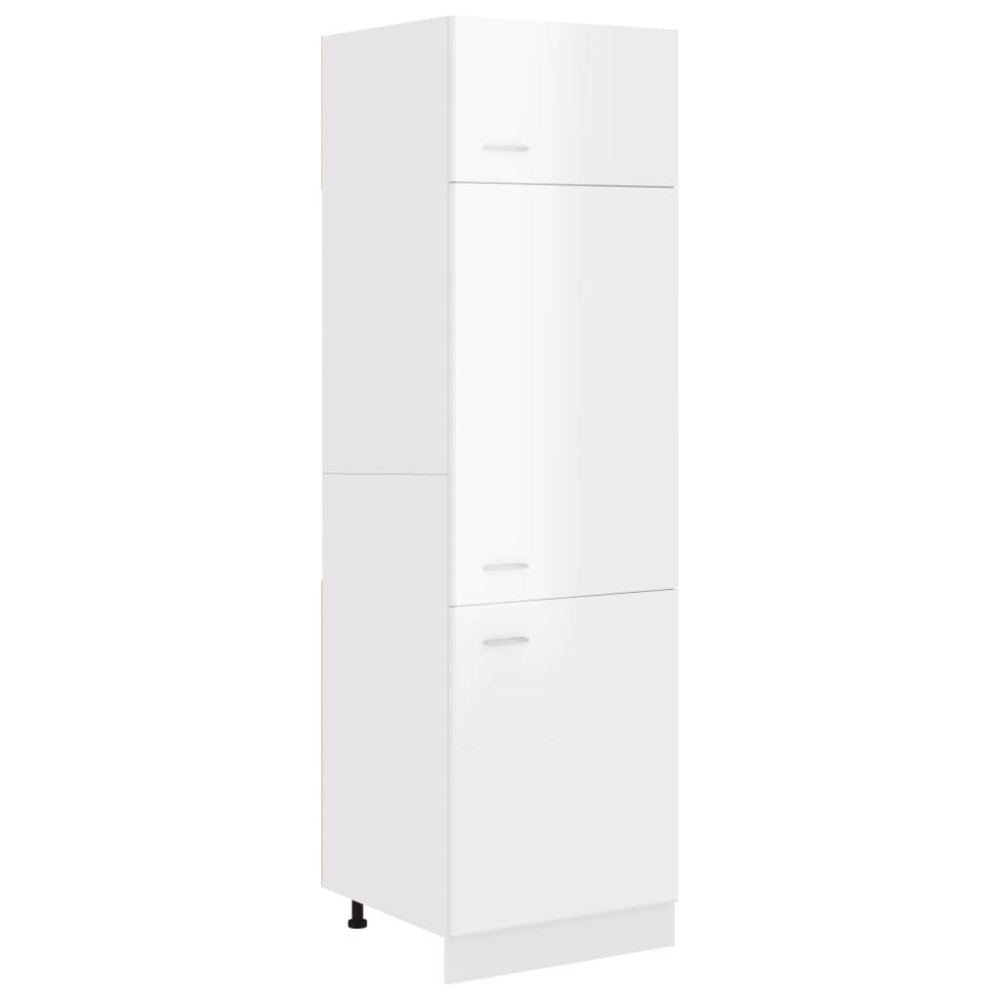 vidaXL Dulap frigider “Lyon”, alb extralucios, 60x57x207 cm