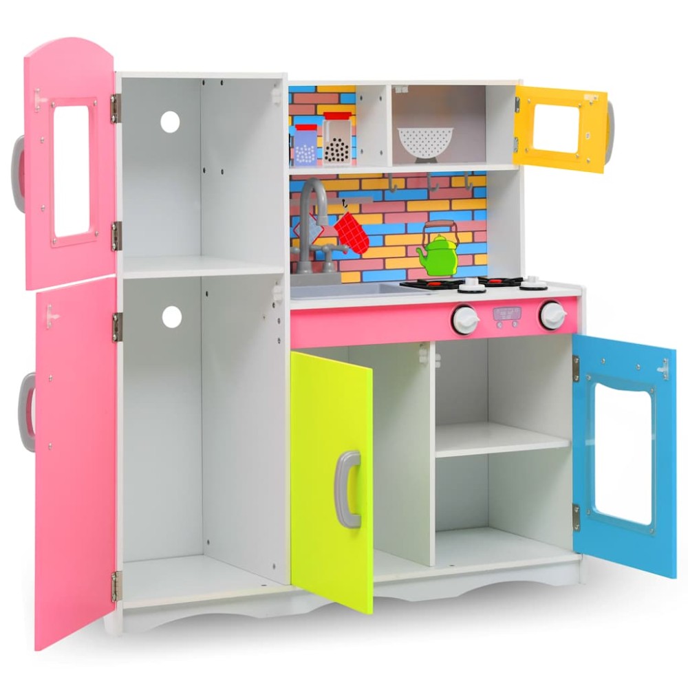 vidaXL Bucătărie de jucărie pentru copii, multicolor, 80x30x85 cm, MDF