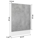 vidaXL Panou frontal mașină spălat vase, gri beton, 45x3x67 cm