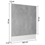 vidaXL Panou frontal mașină spălat vase “Lyon”, gri beton 59,5x3x67 cm