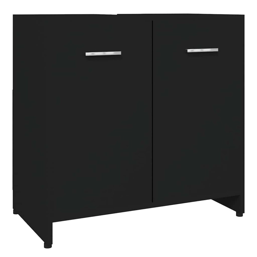 vidaXL Dulap de baie, negru, 60x33x61 cm, lemn prelucrat