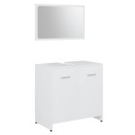 vidaXL Set de mobilier de baie, alb, lemn prelucrat