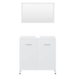 vidaXL Set de mobilier de baie, alb, lemn prelucrat