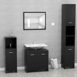 vidaXL Set de mobilier de baie, negru, lemn prelucrat vidaXL Set de mobilier de baie, negru, lemn prelucrat