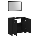vidaXL Set de mobilier de baie, negru, lemn prelucrat vidaXL Set de mobilier de baie, negru, lemn prelucrat