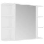 vidaXL Dulap de baie cu oglindă, alb, 80x20,5x64 cm, lemn prelucrat