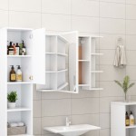 vidaXL Dulap de baie cu oglindă, alb, 80x20,5x64 cm, lemn prelucrat