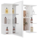 vidaXL Dulap de baie cu oglindă, alb, 80x20,5x64 cm, lemn prelucrat