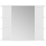 vidaXL Dulap de baie cu oglindă, alb, 80x20,5x64 cm, lemn prelucrat