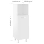 vidaXL Dulap de baie, alb, 30x30x95 cm, lemn prelucrat