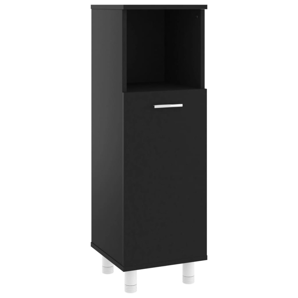 vidaXL Dulap de baie, negru, 30x30x95 cm, lemn prelucrat
