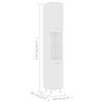 vidaXL Dulap de baie, alb, 30x30x179 cm, lemn prelucrat
