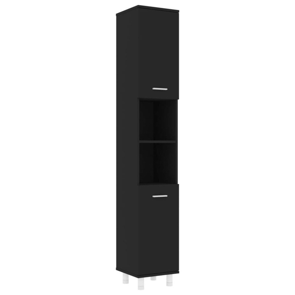 vidaXL Dulap de baie, negru, 30x30x179 cm, lemn prelucrat