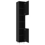 vidaXL Dulap de baie, negru, 30x30x179 cm, lemn prelucrat