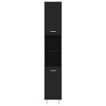 vidaXL Dulap de baie, negru, 30x30x179 cm, lemn prelucrat