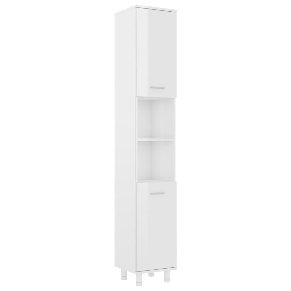 vidaXL Dulap de baie, alb extralucios, 30x30x179 cm, lemn prelucrat