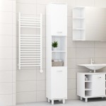 vidaXL Dulap de baie, alb extralucios, 30x30x179 cm, lemn prelucrat