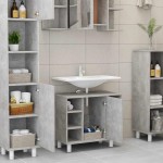 vidaXL Dulap de baie, gri beton, 60x32x53,5 cm, lemn prelucrat