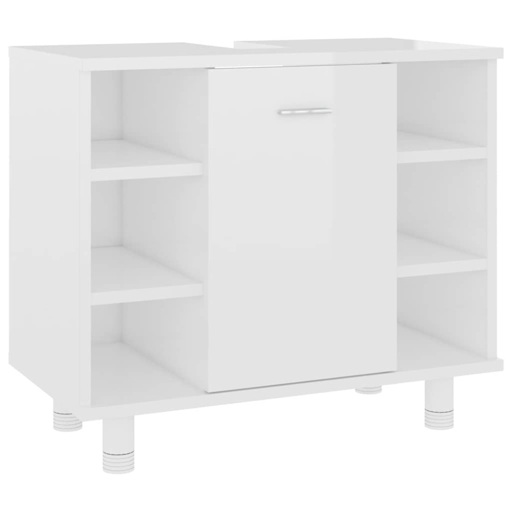 vidaXL Dulap de baie, alb extralucios, 60x32x53,5 cm, lemn prelucrat