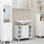 vidaXL Dulap de baie, alb extralucios, 60x32x53,5 cm, lemn prelucrat vidaXL Dulap de baie, alb extralucios, 60x32x53,5 cm, lemn prelucrat