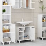 vidaXL Dulap de baie, alb extralucios, 60x32x53,5 cm, lemn prelucrat vidaXL Dulap de baie, alb extralucios, 60x32x53,5 cm, lemn prelucrat
