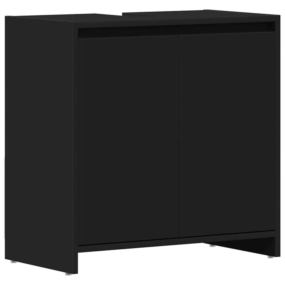 vidaXL Dulap de baie, negru, 60x33x61 cm, lemn prelucrat