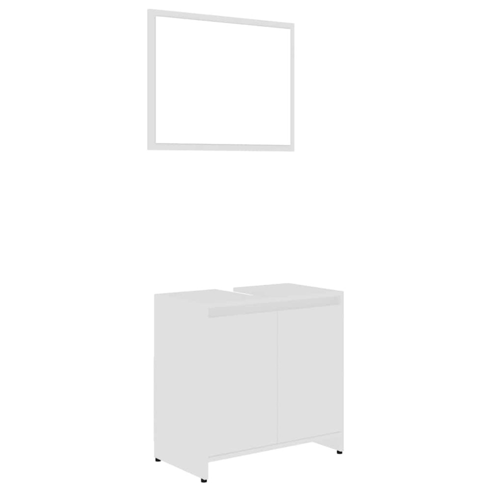 vidaXL Set mobilier de baie, alb, lemn prelucrat