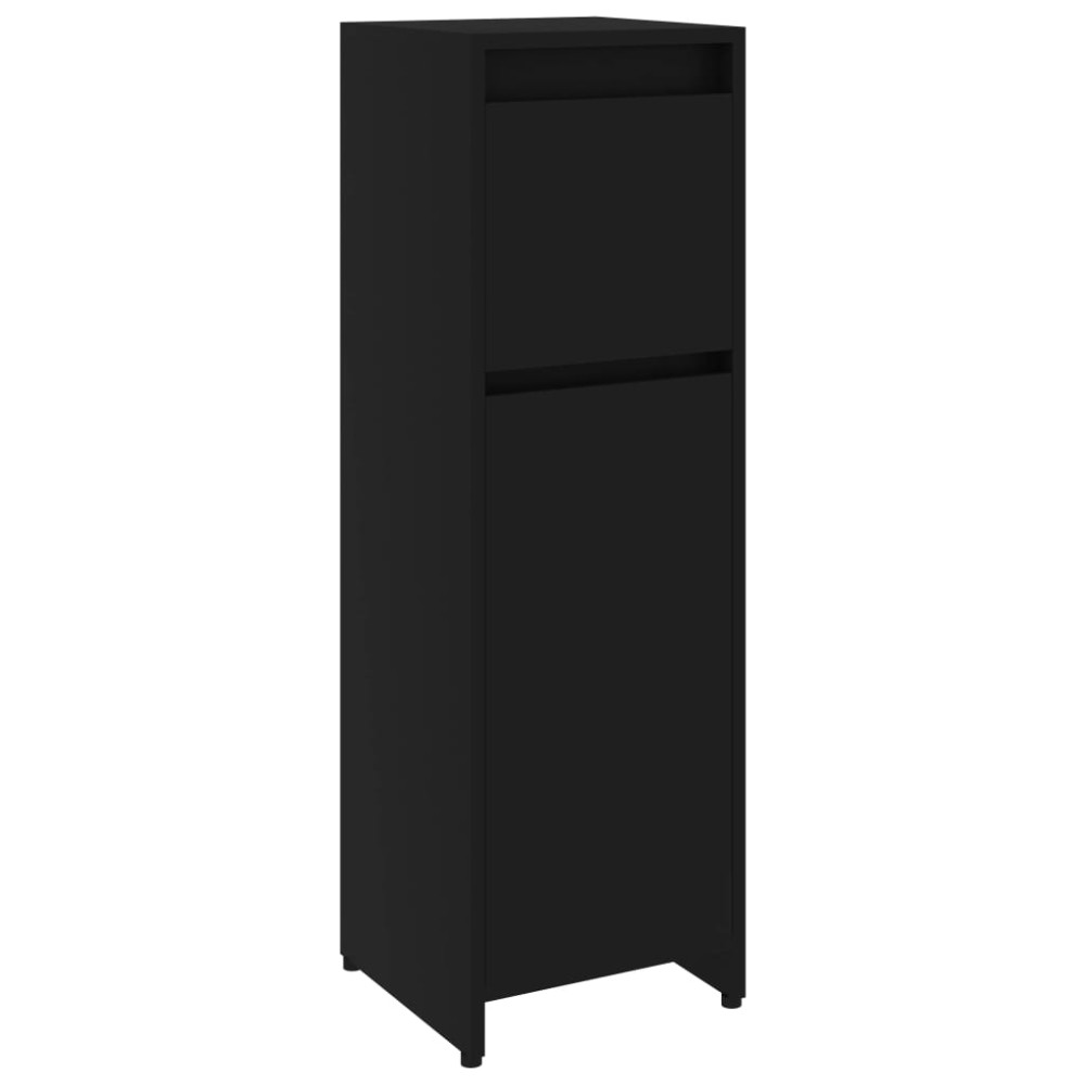 vidaXL Dulap de baie, negru, 30x30x95 cm, lemn prelucrat
