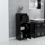 vidaXL Dulap de baie, negru, 30x30x95 cm, lemn prelucrat