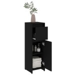 vidaXL Dulap de baie, negru, 30x30x95 cm, lemn prelucrat