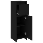vidaXL Dulap de baie, negru, 30x30x95 cm, lemn prelucrat